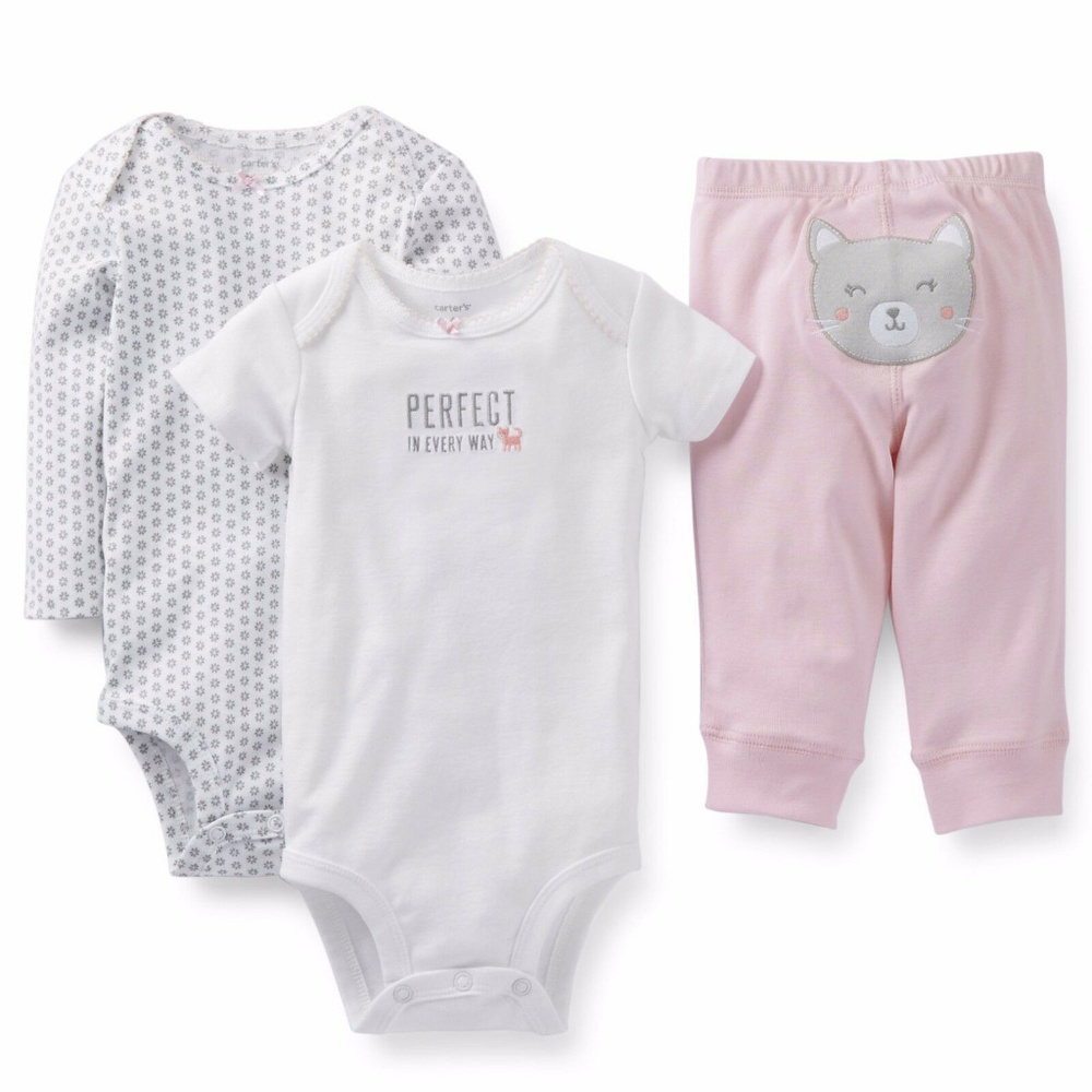 Carters Baby Girl Bodysuit Pant Set Clothes Pink